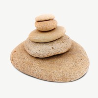 Balanced stone pile isolated object psd