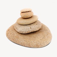 Balanced stone pile, isolated object