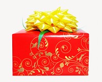 Present box, isolated object on white