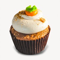 Carrot cupcake image on white