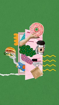 Food delivery collage iPhone wallpaper