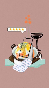 Online food review phone wallpaper