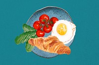 Cute breakfast food background, creative collage