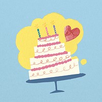 Cute wedding cake, creative celebration collage