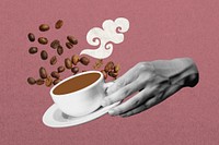 Coffee lover aesthetic background, creative collage