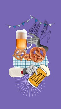 Oktoberfest beer glasses phone wallpaper