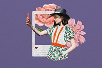 Social media influencer background, creative fashion collage