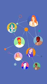 Diverse people network phone wallpaper