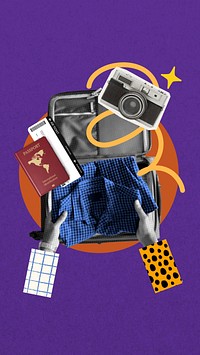 Travel luggage packing phone wallpaper