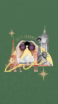 Famous landmarks collage iPhone wallpaper