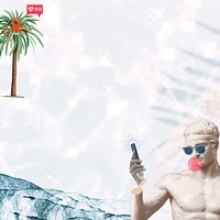 Summer Greek God background, travel blogger remix