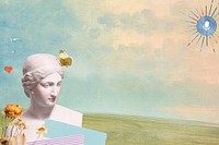 Greek Goddess statue background, aesthetic remix