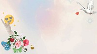Social media lover desktop wallpaper, floral remix background