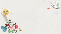 Social media lover desktop wallpaper, floral remix background