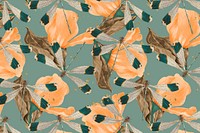 George Shaw's butterfly seamless background, exotic flower pattern