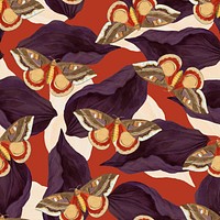 George Shaw's butterfly pattern background, seamless design 