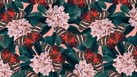 Seamless butterfly pattern computer wallpaper, vintage nature remix from The Naturalist's Miscellany by George Shaw