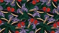 Seamless butterfly pattern HD wallpaper, vintage exotic nature remix from The Naturalist's Miscellany by George Shaw