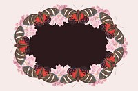 Abstract butterfly frame background, pink design