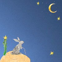 Rabbit moon background, aesthetic night sky