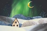 Aurora sky nature background, abstract collage