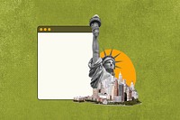 Statue of liberty background, green design