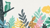 Jungle wildlife desktop wallpaper, animal illustration