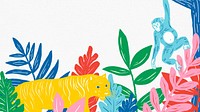 Animal forest desktop wallpaper, wildlife illustration