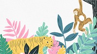 Wild animals desktop wallpaper, wildlife illustration