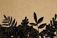 Tiger botanical background, animal illustration