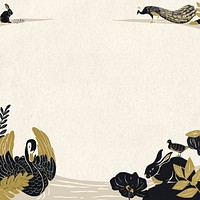 Swan border background,  animal illustration