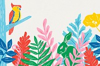 Colorful wildlife border background, animal illustration