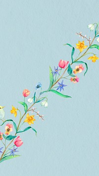 Spring flowers illustration mobile wallpaper