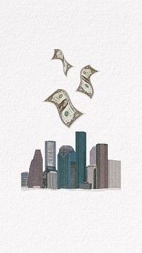 Real estate investment iPhone wallpaper, office buildings remix