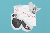 Economic downfall, finance remix collage element
