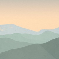 Mountain sunset view background, aesthetic nature illustration