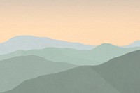 Mountain sunset view background, aesthetic nature illustration