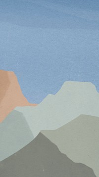 Mountain night view phone wallpaper, aesthetic nature illustration