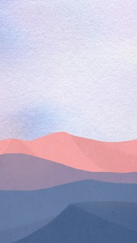 Aesthetic mountain view phone wallpaper, purple sky illustration