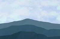 Blue sky mountain background, aesthetic nature illustration