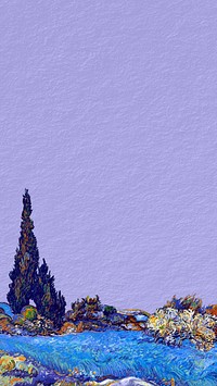 Van Gogh's tree purple iPhone wallpaper. Remixed by rawpixel.