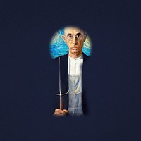 American Gothic keyhole art remix. Remixed by rawpixel.