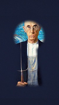 American Gothic keyhole iPhone wallpaper. Remixed by rawpixel.