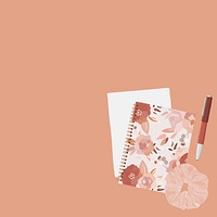 Feminine stationery background, aesthetic illustration