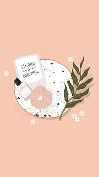 Vanity terrazzo plate mobile wallpaper, aesthetic illustration