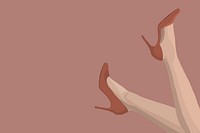 Legs & red heels, feminine background, aesthetic illustration 