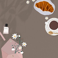 Aesthetic morning background, feminine illustration