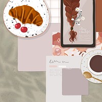 Aesthetic feminine background illustration