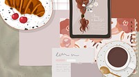 Feminine aesthetic desktop wallpaper illustration