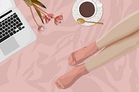 Cozy feminine background, aesthetic illustration